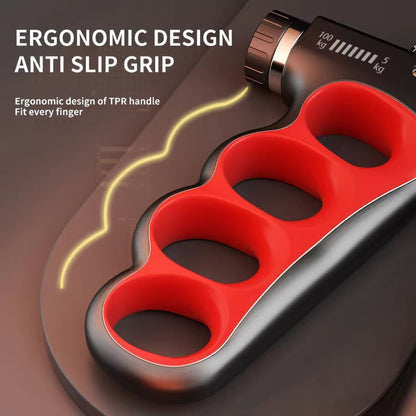 Adjustable Hand Grip Strengthener. Portable Resistance Forearm Trainer & Finger Exerciser for Athletes, Musicians & Rehab