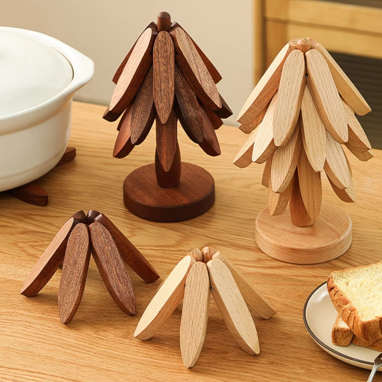 Salvabandejas de madera con aislamiento térmico para árboles