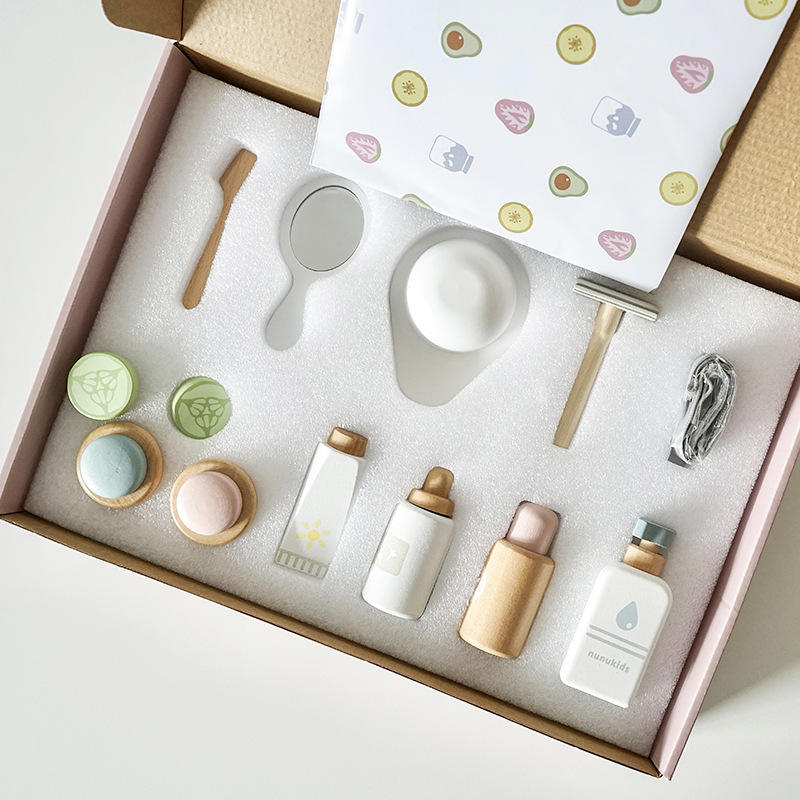 Set de maquillaje de madera de juguete para niños