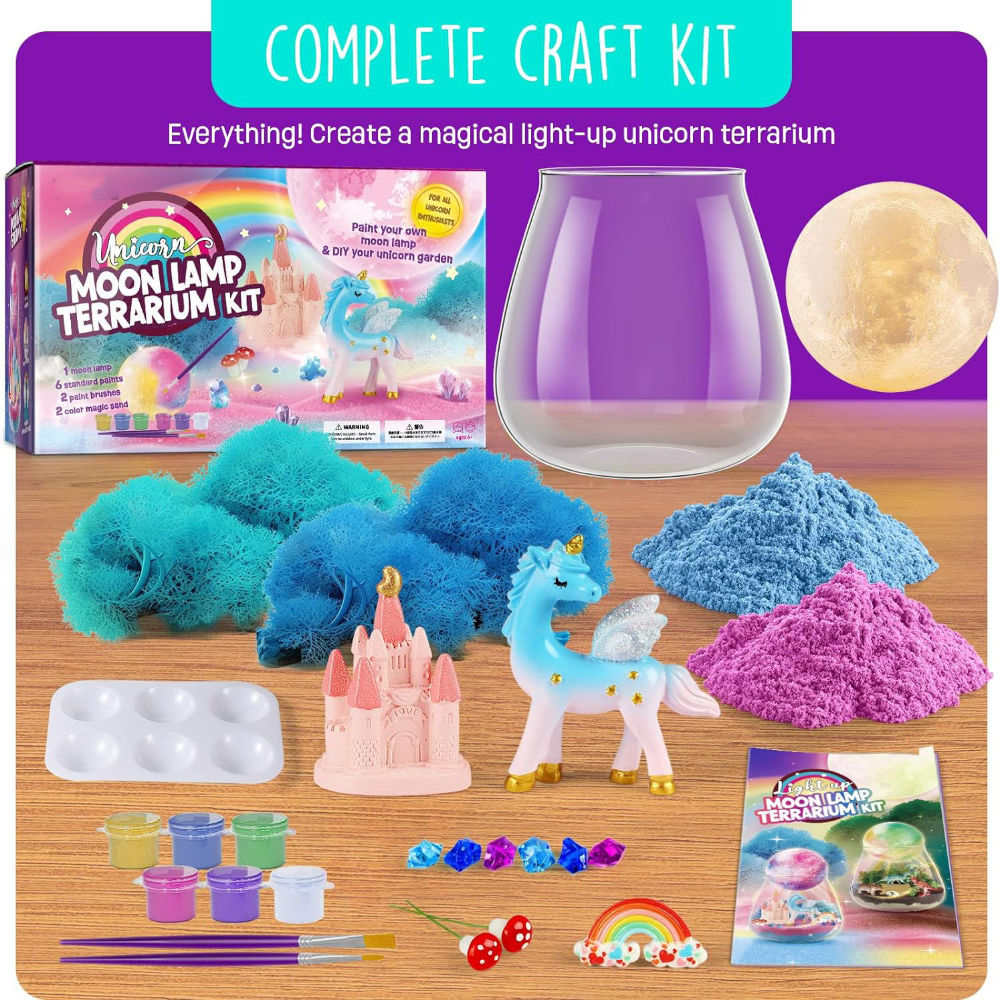 Kit de Lámpara Lunar para Pintar Niños – Set de Manualidades de Galaxia que se Ilumina con Soporte