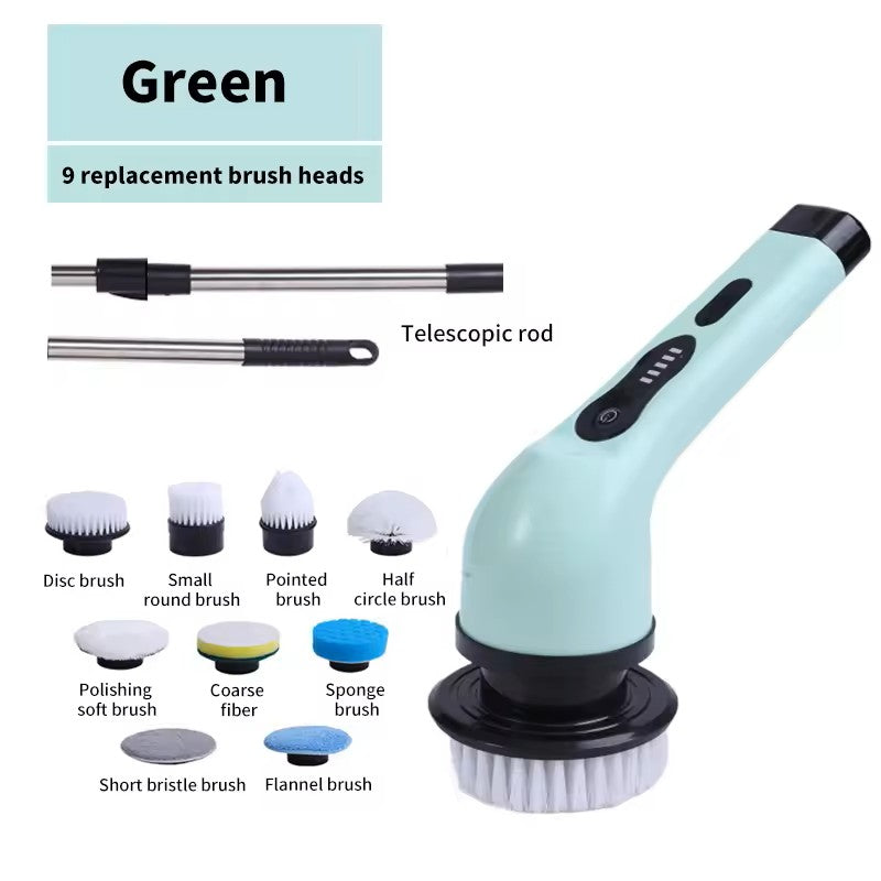 9-in-1 Wireless Electric Cleaning Brush with Rotating Heads