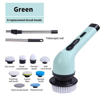 9-in-1 Wireless Electric Cleaning Brush with Rotating Heads