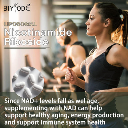 Liposomal NAD+ Nicotinamide Riboside Capsules 900mg with Resveratrol & Quercetin – Energy & Anti-Aging Support 80 Capsules