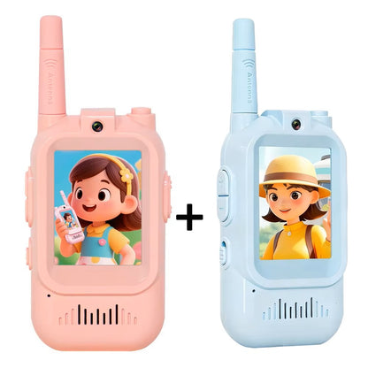 Conjunto de Walkie-Talkies para Crianças – Pack de 2 Rádios Recarregáveis de Longo Alcance com Ecrã de Vídeo para Crianças