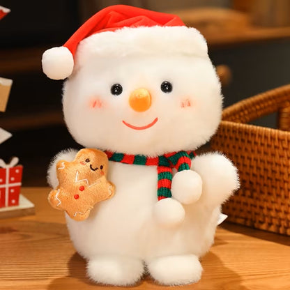 Peluche Navideño – Papá Noel, Pingüino y Muñeco de Nieve, Muñecos Blandos de Peluche para Fiestas