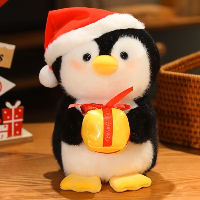 Peluche Navideño – Papá Noel, Pingüino y Muñeco de Nieve, Muñecos Blandos de Peluche para Fiestas
