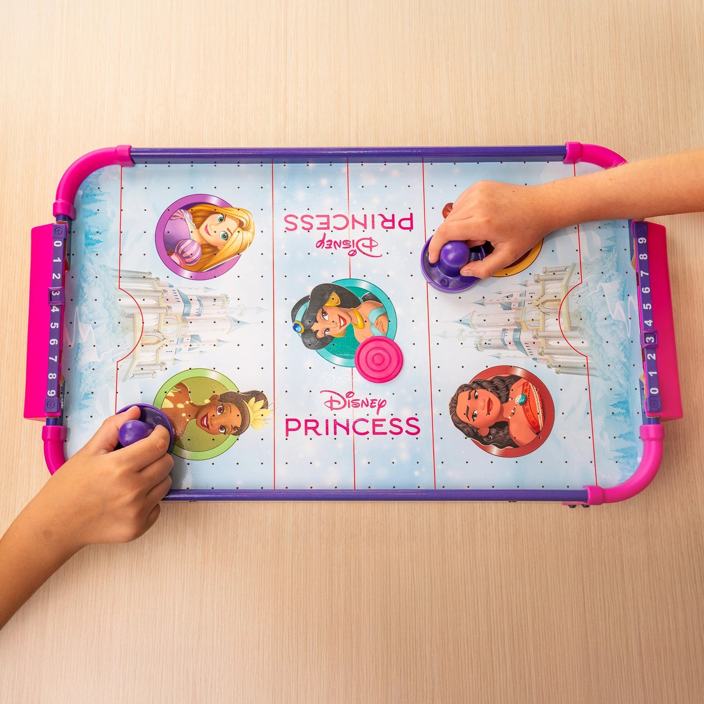 Mesa de air hockey electrónico de Disney Princess (madera)