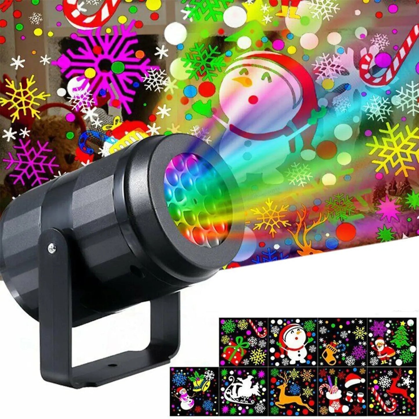 Christmas LED Projector Light – 16 Patterns, Rotatable, Indoor/Outdoor