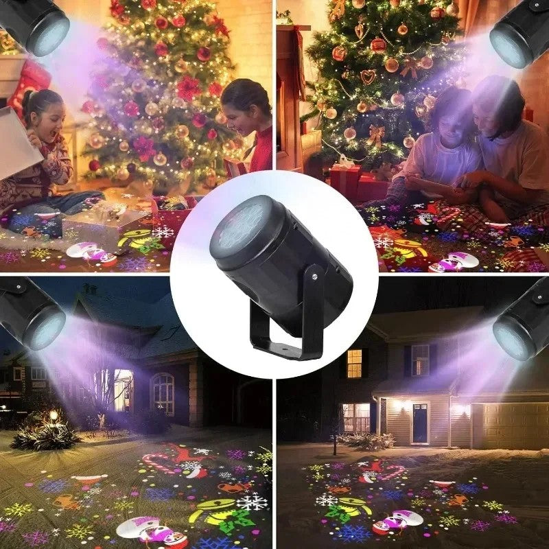 Christmas LED Projector Light – 16 Patterns, Rotatable, Indoor/Outdoor