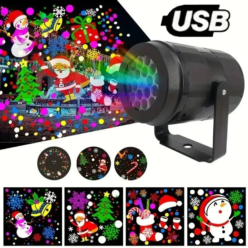 Christmas LED Projector Light – 16 Patterns, Rotatable, Indoor/Outdoor
