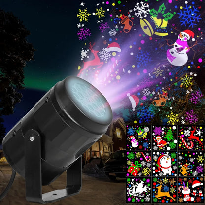 Christmas LED Projector Light – 16 Patterns, Rotatable, Indoor/Outdoor