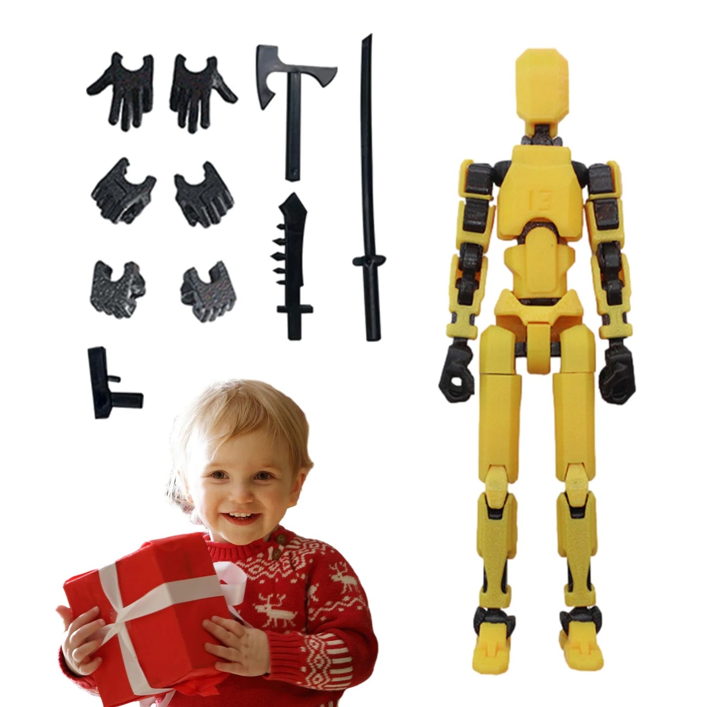 DIY 13-Joint Articulated Action Figure - 3D Printed Posable Dummy