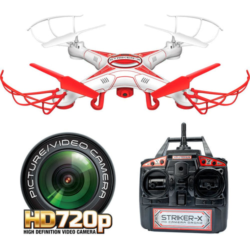 Dron Striker-X HD con cámara – Cuadricóptero teledirigido de 2.4GHz con captura de video y fotos en HD
