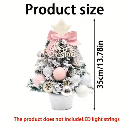 Mini Juego de Árboles Decorativos de Navidad – Decoración Navideña de Cedro Artificial para Escritorio, Regalo DIY de Adornos de Invierno para Navidad y Año Nuevo
