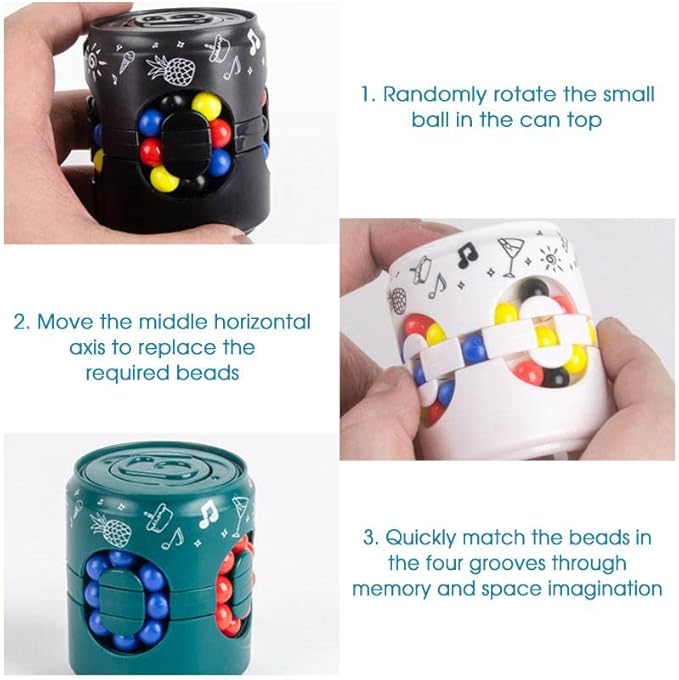 Magic Bean Fidget Spinners Coca-Cola Cubo – Brinquedo Giratório Colorido para Alívio do Stress e Foco