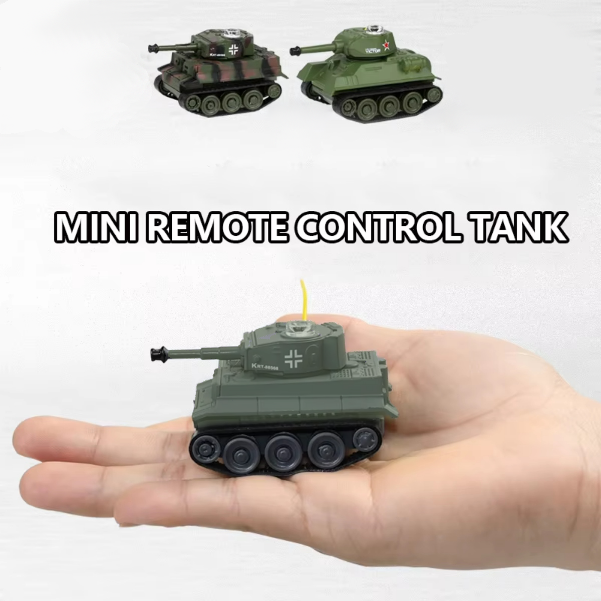 Mini RC Battle Tank with IR Remote Control, Micro Scale Toy Tank for Kids