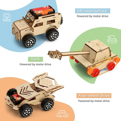 Kit de Construção 3D de Veículos em Madeira STEM