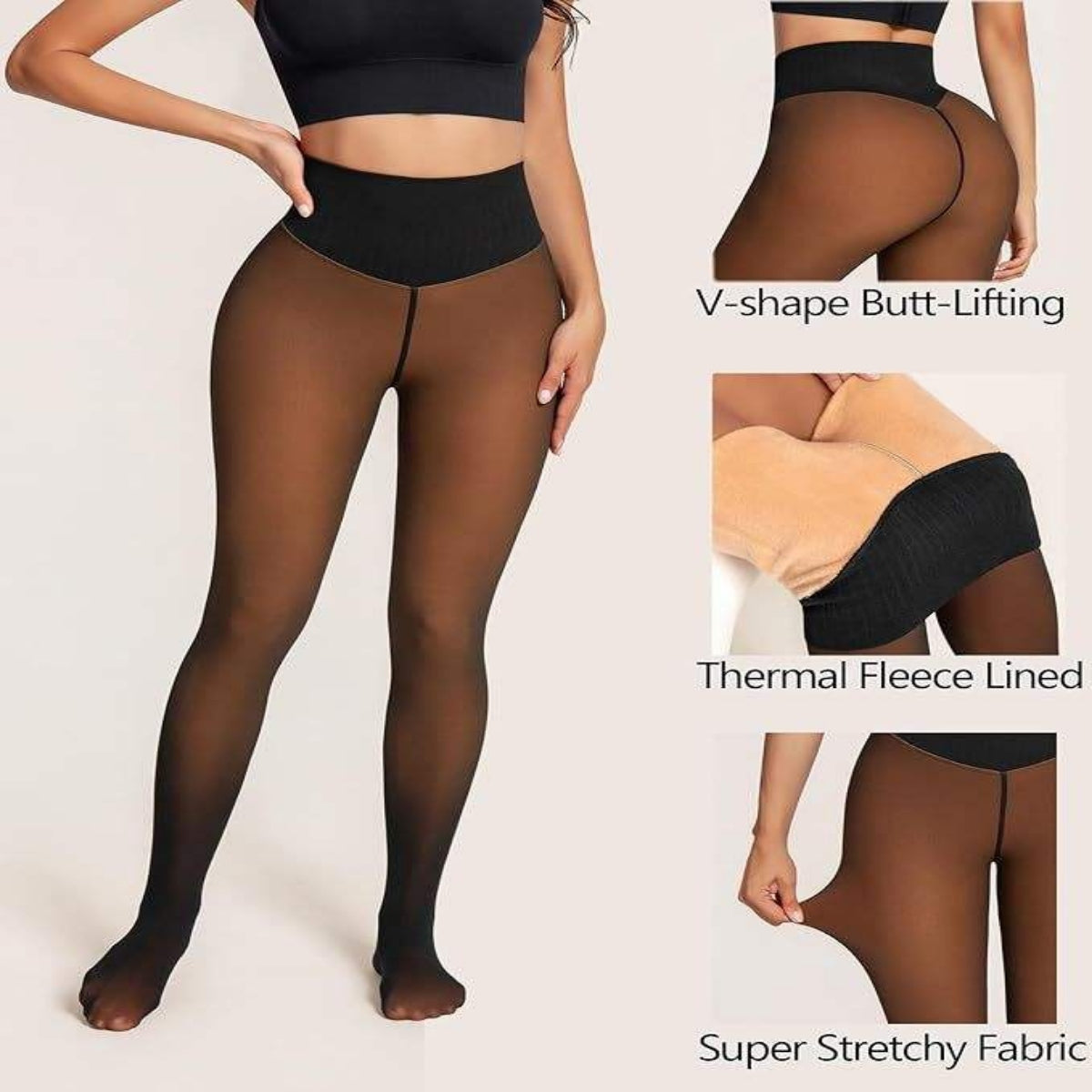 Magic Waist Snatch Fleece-Lined Shapewear Tights