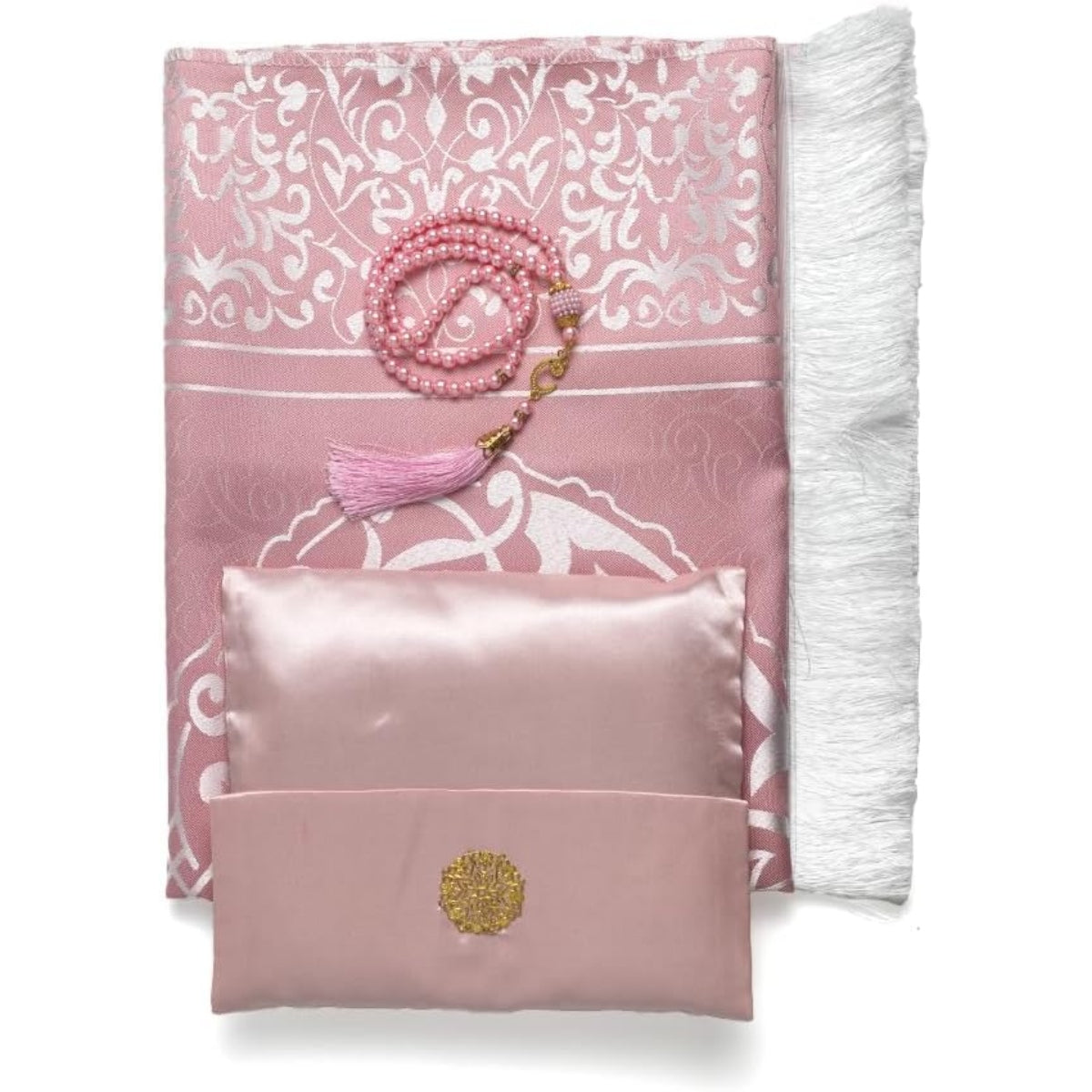 Elegante Conjunto de Presente de 3 Peças: Tapete de Oração de Viagem e Tasbih