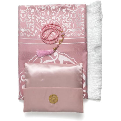 Elegante Conjunto de Presente de 3 Peças: Tapete de Oração de Viagem e Tasbih