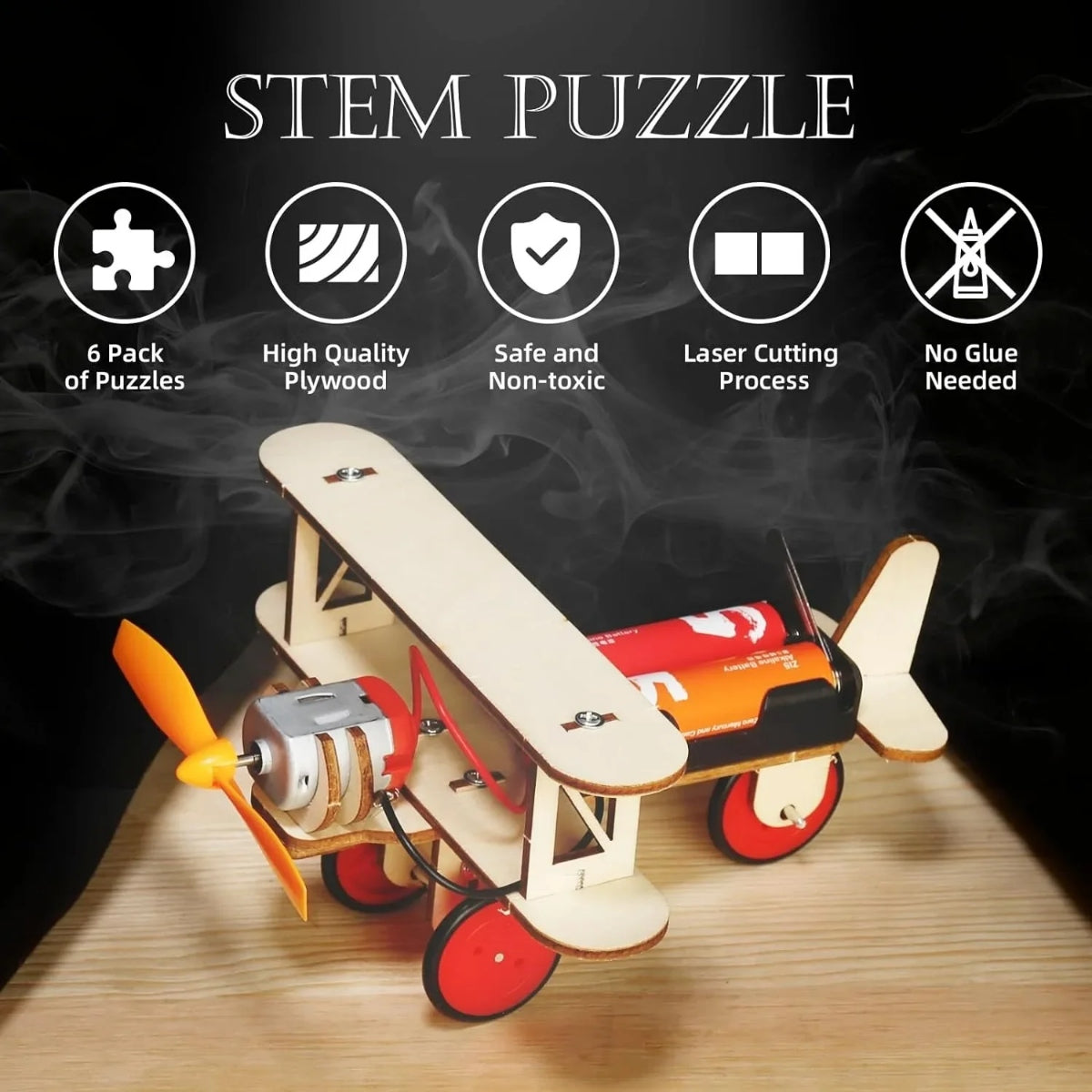Kit de Construção 3D de Veículos em Madeira STEM