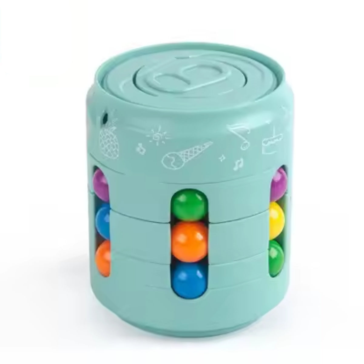 Magic Bean Fidget Spinners Coca-Cola Cubo – Brinquedo Giratório Colorido para Alívio do Stress e Foco
