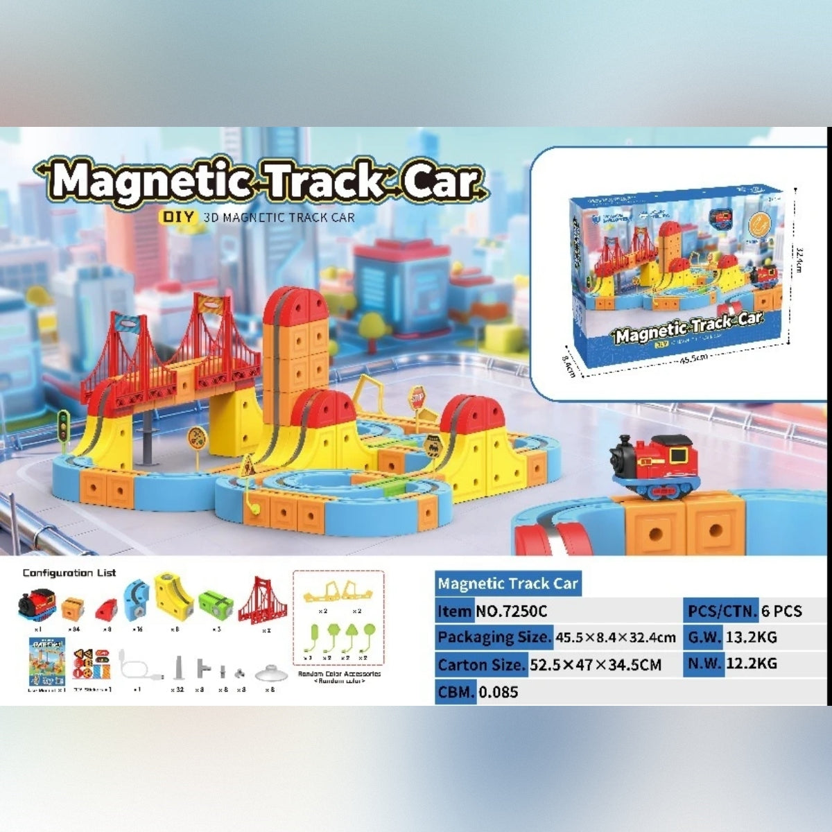 Pista Magnética Antigravedad – Kit de Construcción Ferroviaria Eléctrica STEM para Niños
