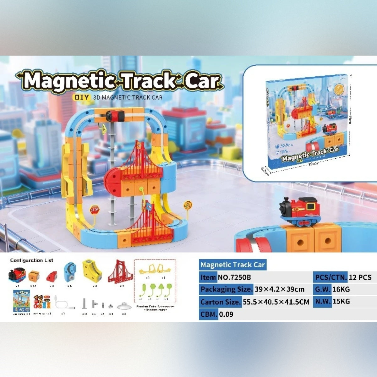 Pista Magnética Antigravedad – Kit de Construcción Ferroviaria Eléctrica STEM para Niños