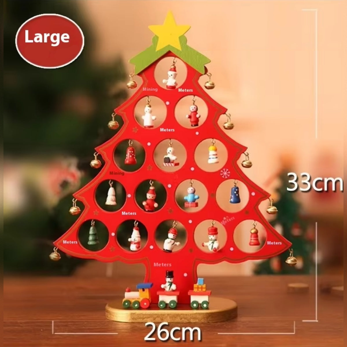 Decoração Nórdica de Árvore de Natal em Madeira – Conjunto de Enfeites de Natal