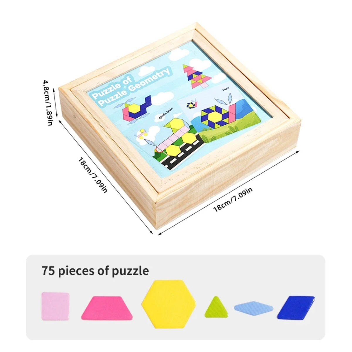 Puzzle de Blocos Magnéticos de Madeira 3D – Brinquedo Montessori de Quebra-Cabeças
