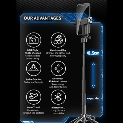 4-in-1 Extendable Selfie Stick Tripod with Detachable Remote