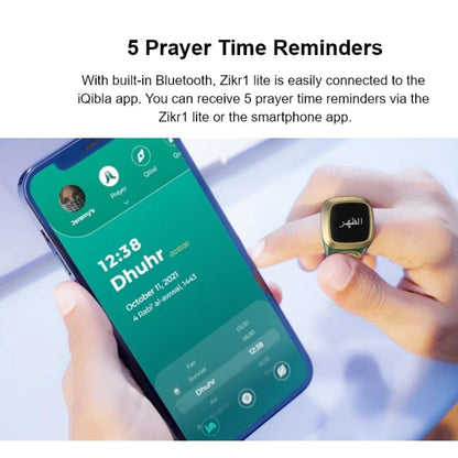 Anel Zikr Smart Tasbih com Alertas de Vibração