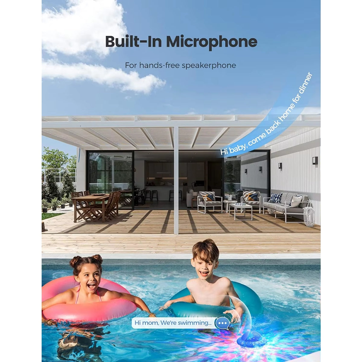 Coluna de Duche Impermeável IPX7 – Mini Coluna Bluetooth Sem Fios com Ventosa
