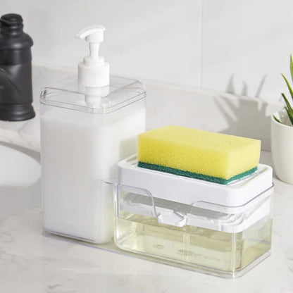 Kitchen Soap Dispenser with Sponge Holder