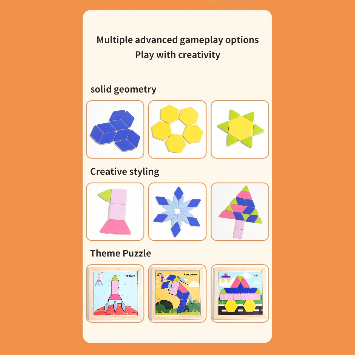 Puzzle de Blocos Magnéticos de Madeira 3D – Brinquedo Montessori de Quebra-Cabeças