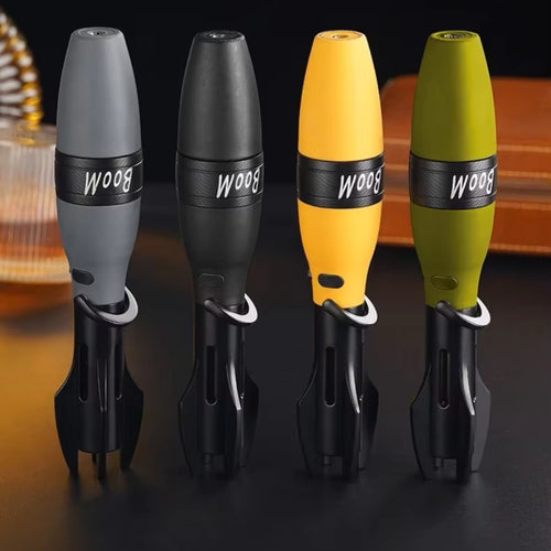 Isqueiro Maçarico Rocket – Maçarico de Butano de Chama Azul à Prova de Vento com Trava de Segurança e Design Fidget Spinner