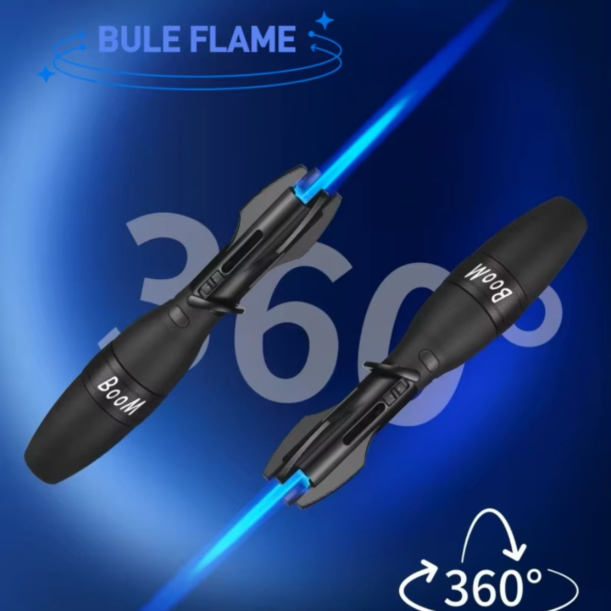 Isqueiro Maçarico Rocket – Maçarico de Butano de Chama Azul à Prova de Vento com Trava de Segurança e Design Fidget Spinner