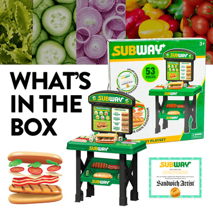 Subway Sandwich Artist Playset – Kit de Restaurante de Faz de Conta de 53 Peças