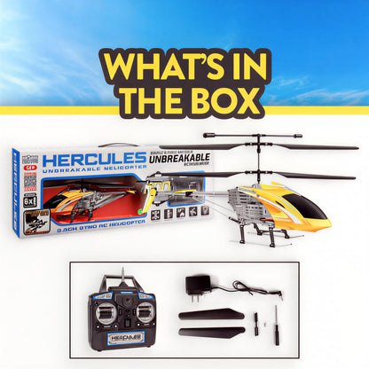 Helicóptero Hércules 3.5CH Gyro – Helicóptero Indestrutível de Controlo Remoto com Luzes LED e Carregamento USB