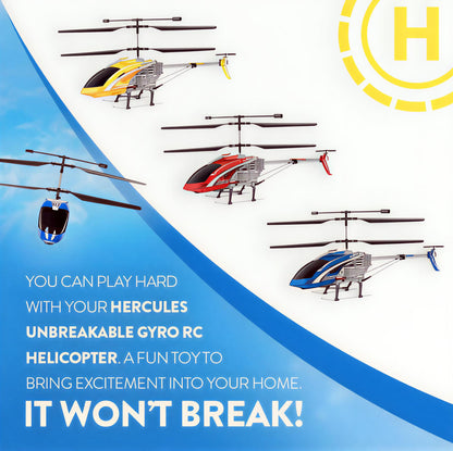 Helicóptero Hércules 3.5CH Gyro – Helicóptero Indestrutível de Controlo Remoto com Luzes LED e Carregamento USB