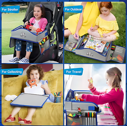 Bandeja de Viagem Infantil para Carro – Secretária de Colo e Organizador para Viagens de Carro, Avião e Assento de Carro