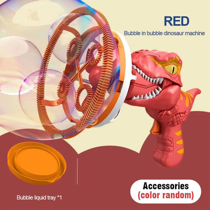2 in 1 Electric Bubble Gun Toy Kids Fun Dinosaur