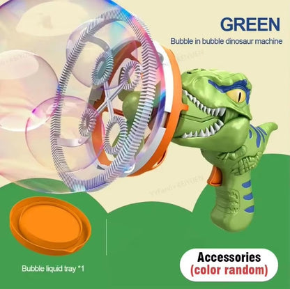 2 in 1 Electric Bubble Gun Toy Kids Fun Dinosaur